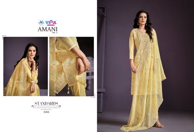 Amani Vol 2 By Vipul Chiffon Embroidered Salwar Suits Wholesale Shop In Surat
